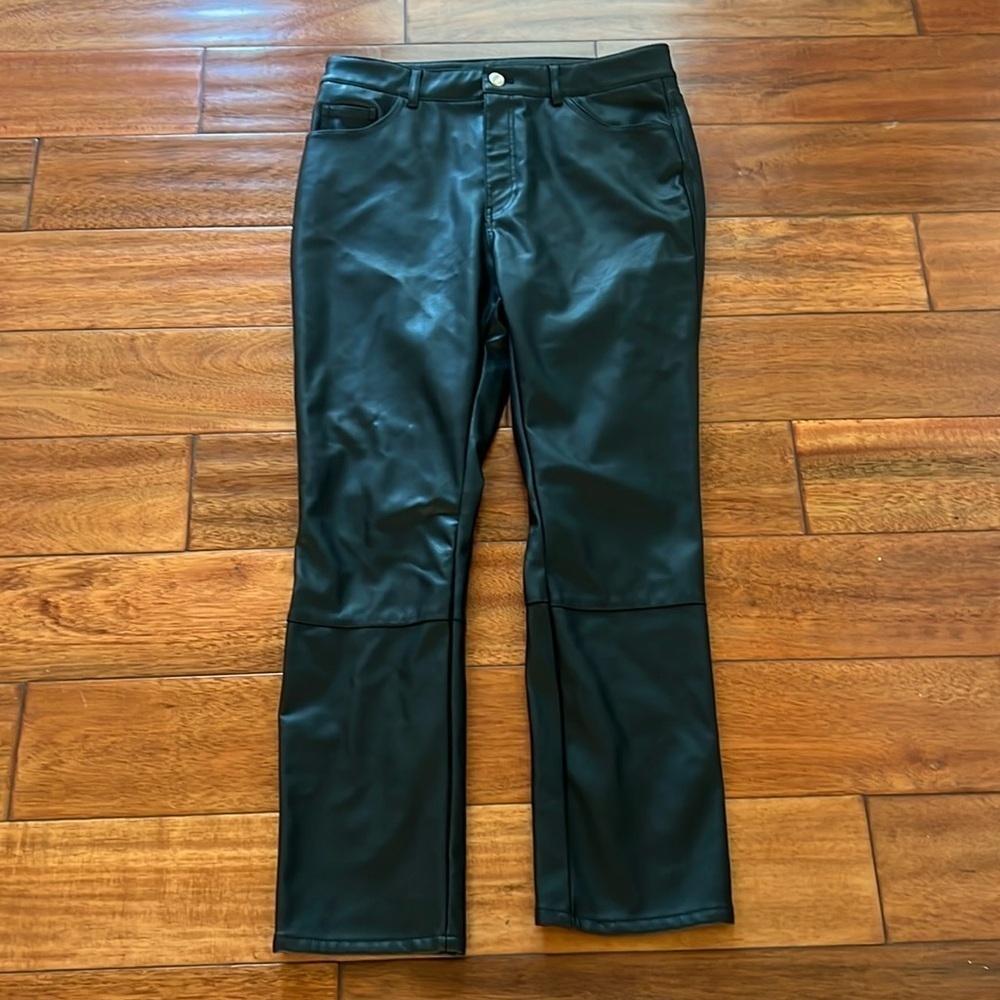 H&M Faux Leather Pants Black Size 10
